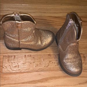 Gold glitter boots